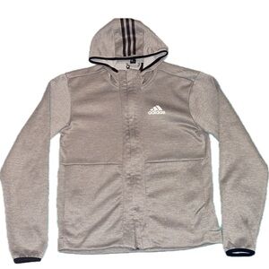 Adidas Climawarm Full-Zip Hoodie Men’s Small Light Gray